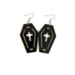 black cross earrings